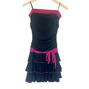 Vintage Byer Too! Y2K Syle Gothic Strapless Ruffle Tie Mini Dress Medium